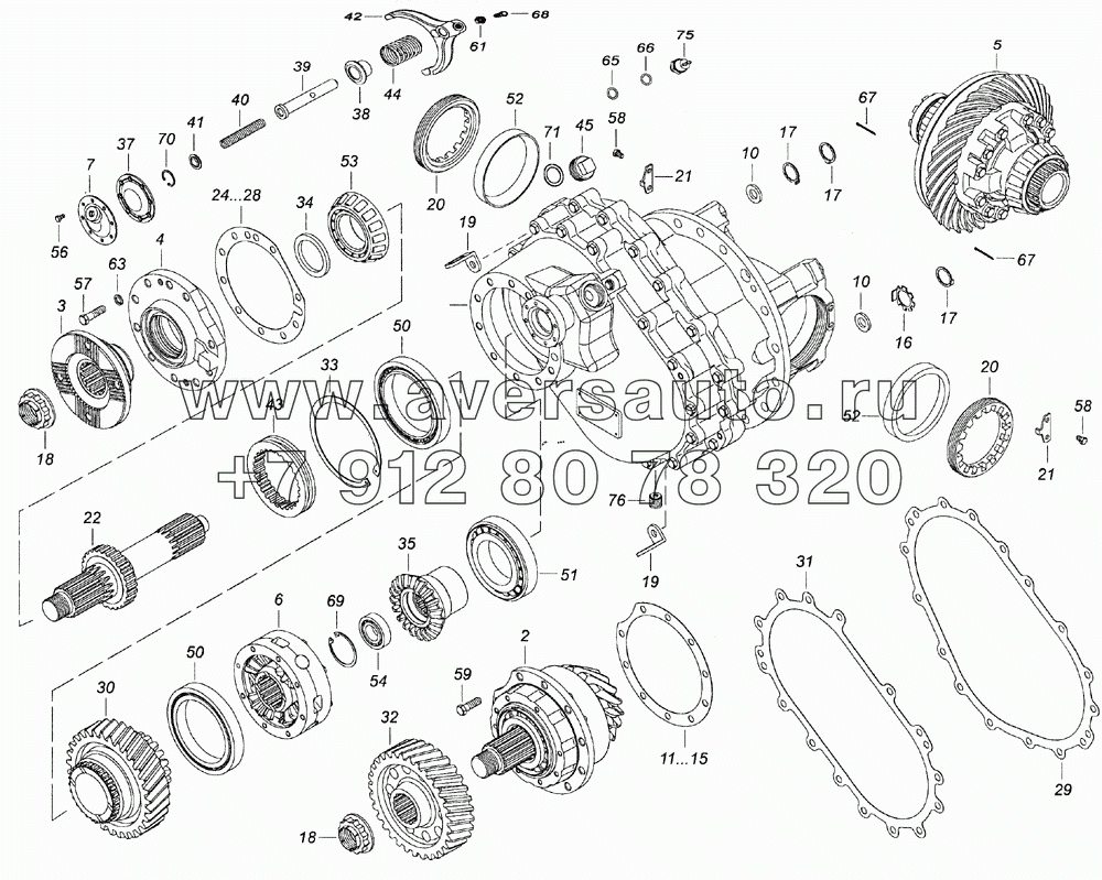 6520-2502011-10 Передача главная среднего моста